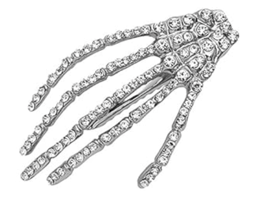 Bling Skeleton Hand Hair Clip - Plus Size Pin Up