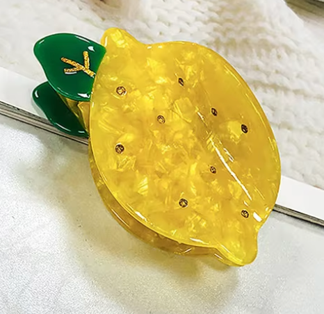 HAIR CLAW ACETATE - LEMON - Plus Size Pin Up
