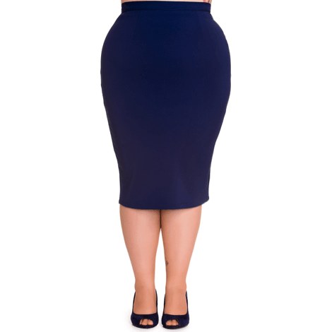 Joni Pencil Skirt - Hell Bunny - Blue - Sour Cherry Designs - Plus Sized Pin Up