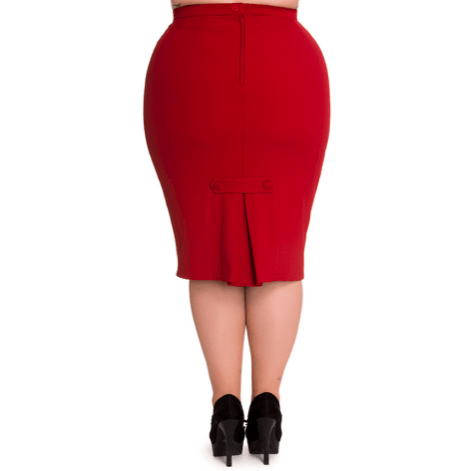 Joni Pencil Skirt - Hell Bunny - Red - Sour Cherry Designs - Plus Sized Pin Up