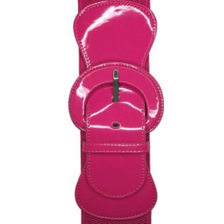 &quot;Patent&quot; Stretch Belt - Plus Size - Magenta - Sour Cherry Designs - Plus Sized Pin Up