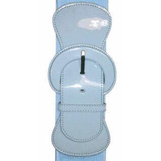 &quot;Patent&quot; Stretch Belt - Plus Size - Light Blue - Sour Cherry Designs - Plus Sized Pin Up