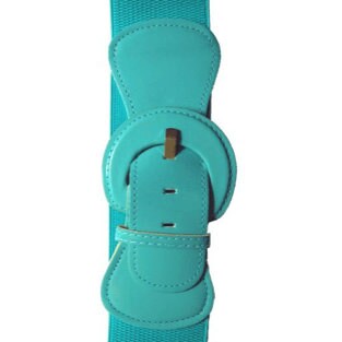 &quot;Patent&quot; Stretch Belt - Plus Size - Aqua - Sour Cherry Designs - Plus Sized Pin Up